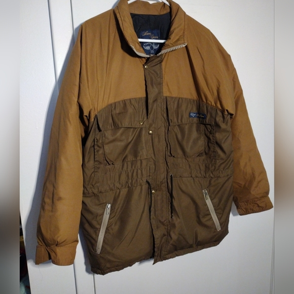 VINTAGE 80'S SNOW GOOSE/CANADA GOOSE DOWN MEN JACKET SIZE S Two-tone Brown - Picture 2 of 8